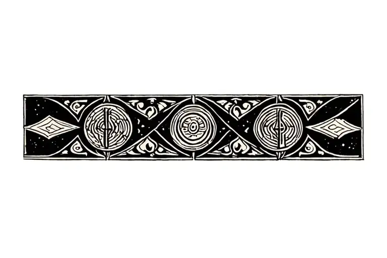 Symbol Tattoo Around The Wrist Band